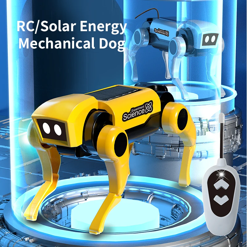 Education Diy Assembled Energy Solar Power Toy Kids Intelligent Electric Llow Price Interactive Rc Smart Robot Dog Toys For Sale