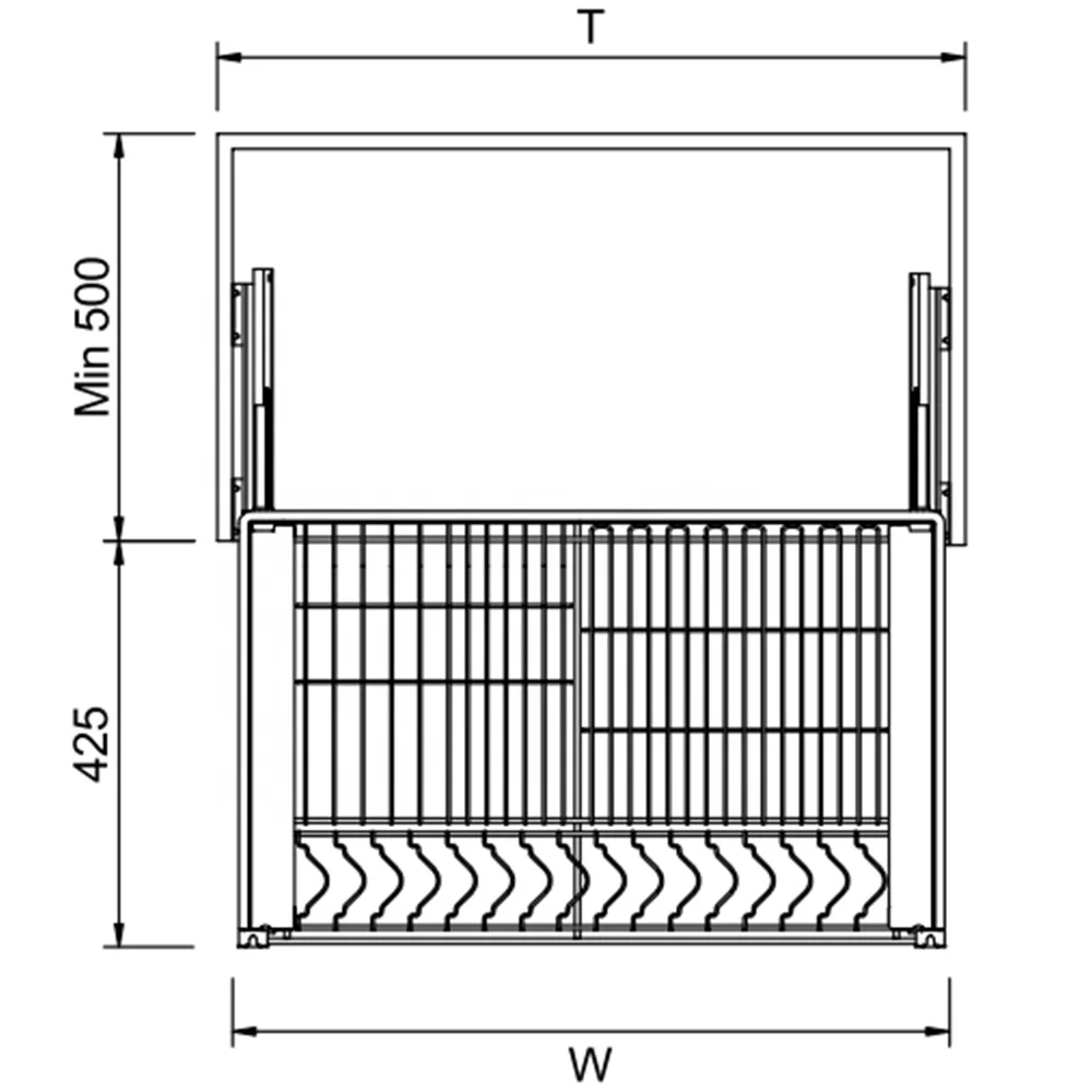 Modular moduler model multifunctional stainless steel kitchen cabinet metal wire tray storage accessories drawer baskets basket