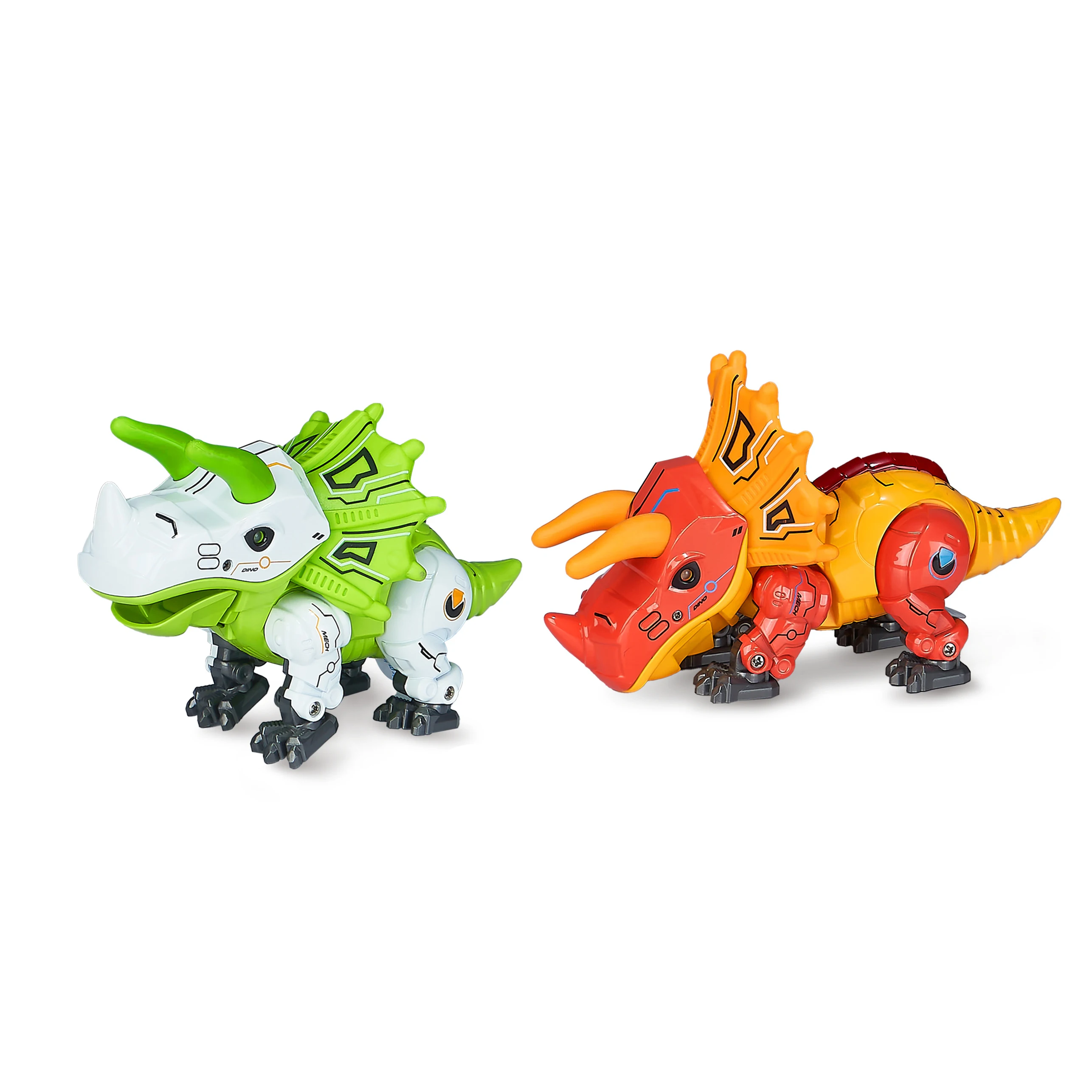Cool Alloy Machine Triangle Dragon Simulation With Lighting Music Robot Dinosaur Toys Shake Head Alloy Dinosaur Model