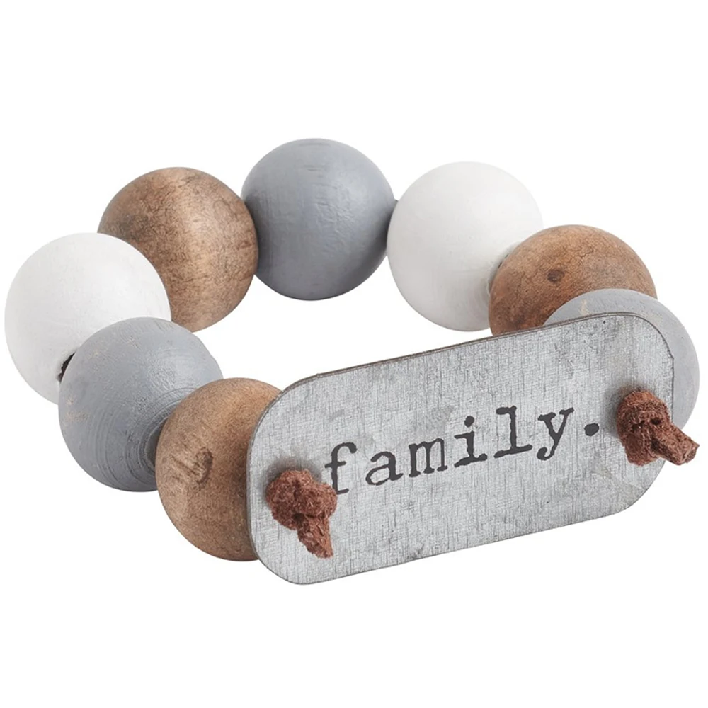 Can customize and wholesale Metal Tag Attached to Beaded Napkin Ring Kitchen home decoration