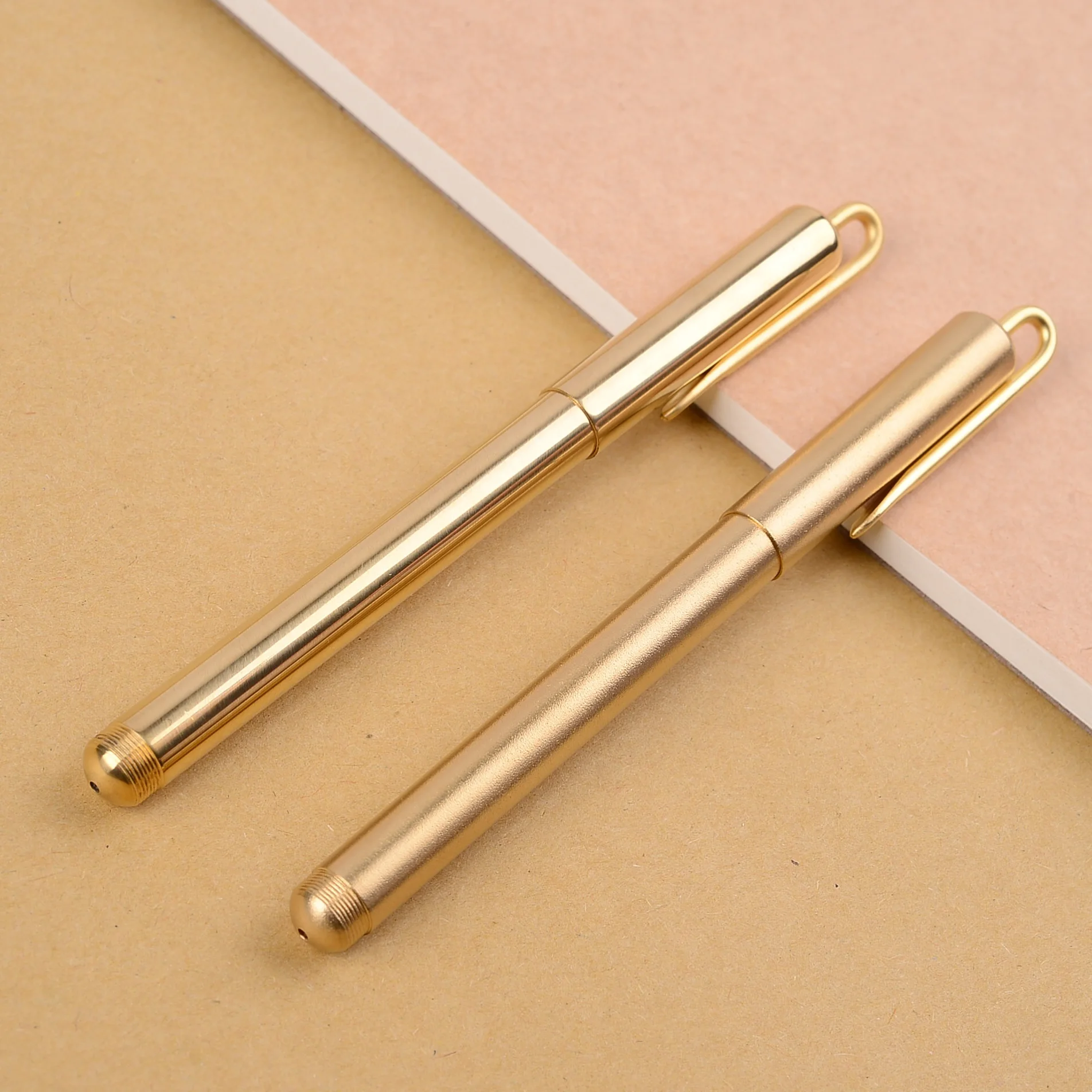 
Good quality promotion Custom Logo Handmade Retro Gold brass material copper metal ballpoint pen 