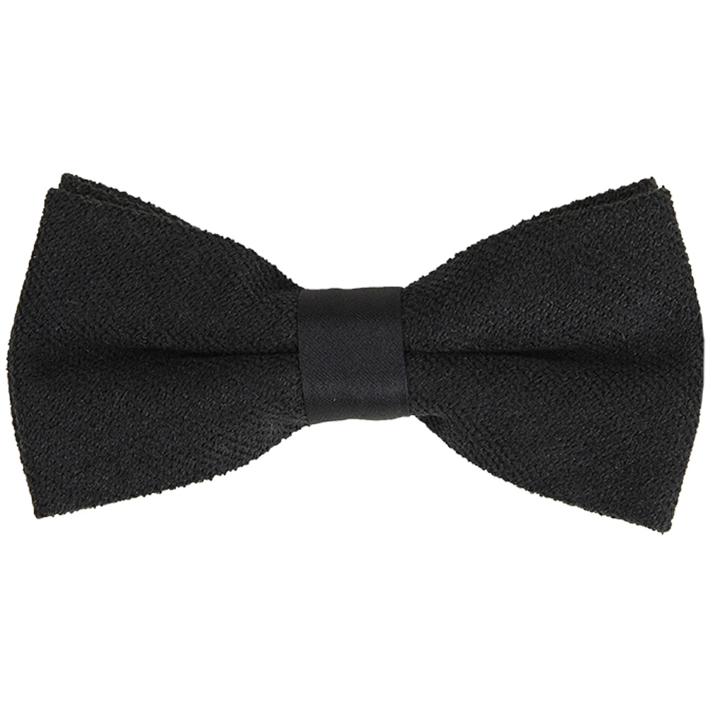 Cuyino New Bowtie Collection Creative Handmade Soft Black Formal Wear Bowtie Tone On Tone Novel Bow Tie Bowtie Sets