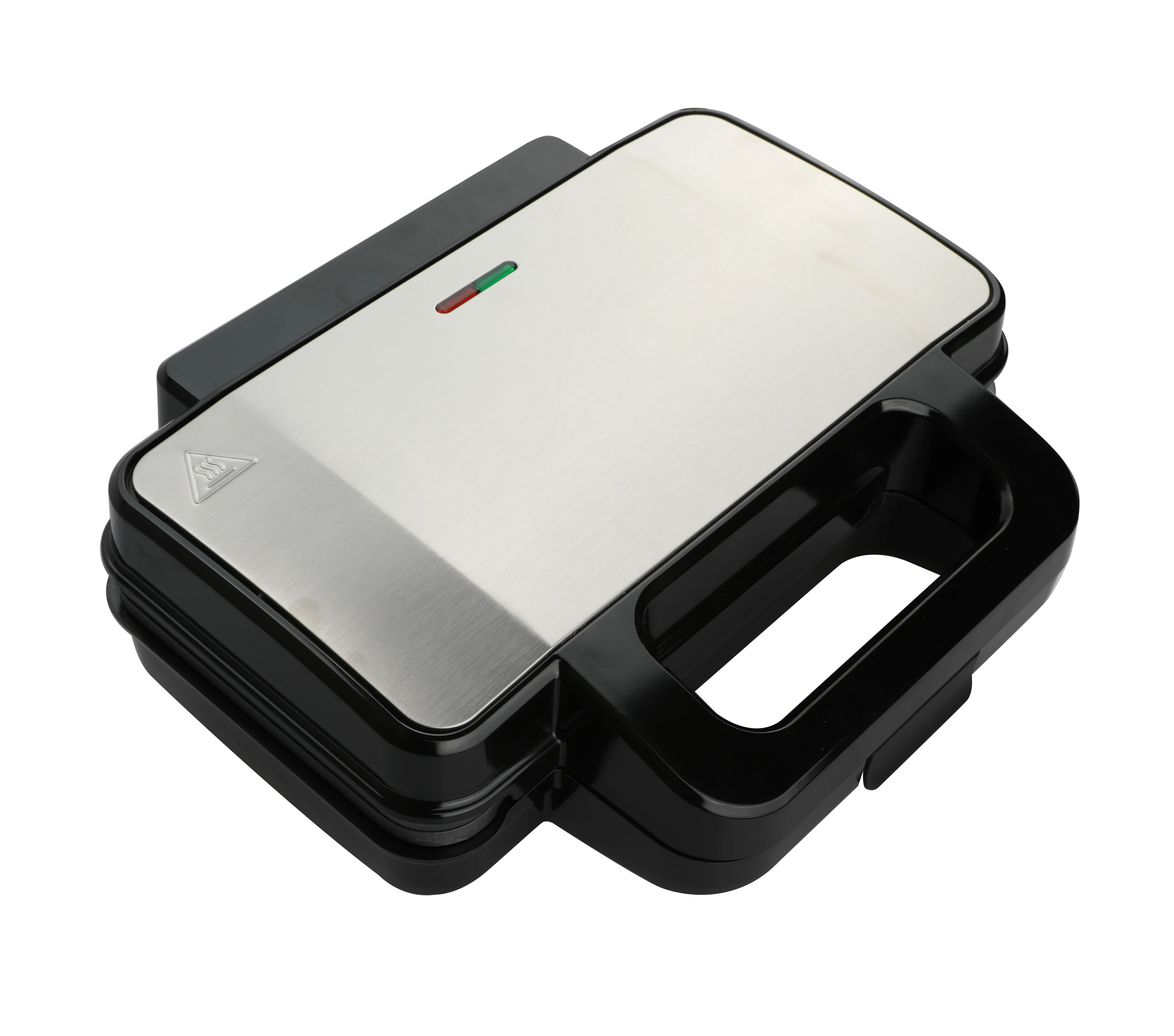 Wholesaler household use 2-slices sandwich, grill, waffle maker 3 in 1 Classic metallic top cover 1000W