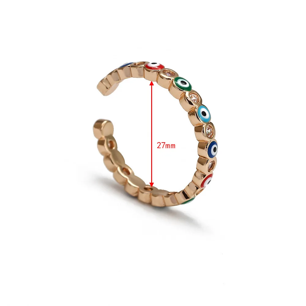 New Fashion Jewelry Rings Adjustable Rainbow Turkish Eyes Open Ring  Evil Eyes Rings For Women Men