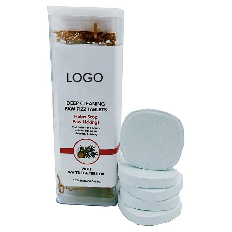 Pet cat dog claw cleaner spa natural effervescent tablets cleaning liquid Bubble bath shampoo tablets