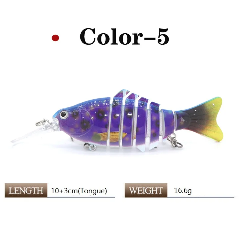 3D Printing Fishing Lure 7 section Multi-jointed Type Hard Bait Wobbler 16.6g 100mm