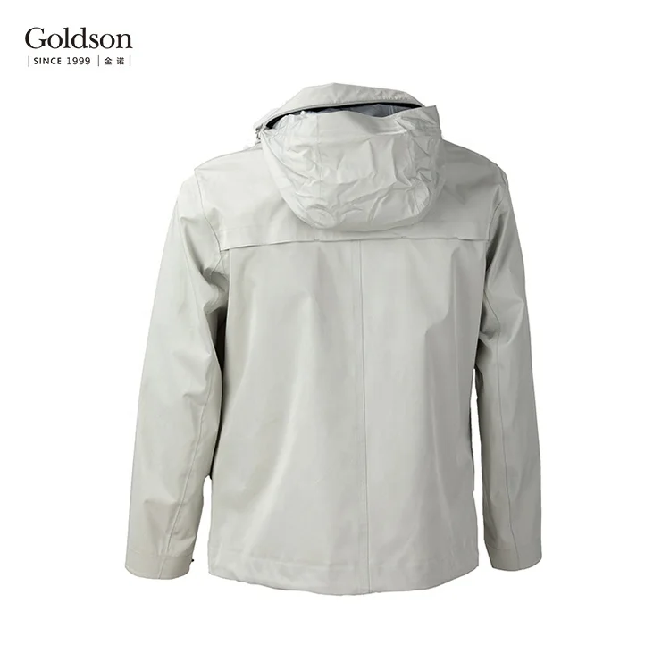 New model designer hood solid color waterproof stitched mens jacket