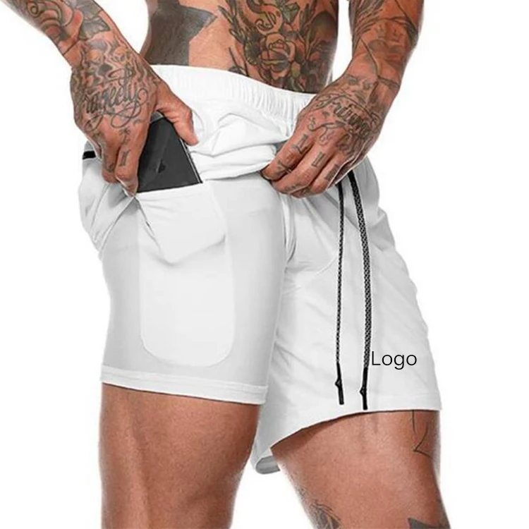 Custom Gray Compression Jogger Sweat Shorts Men Gym Training Shorts
