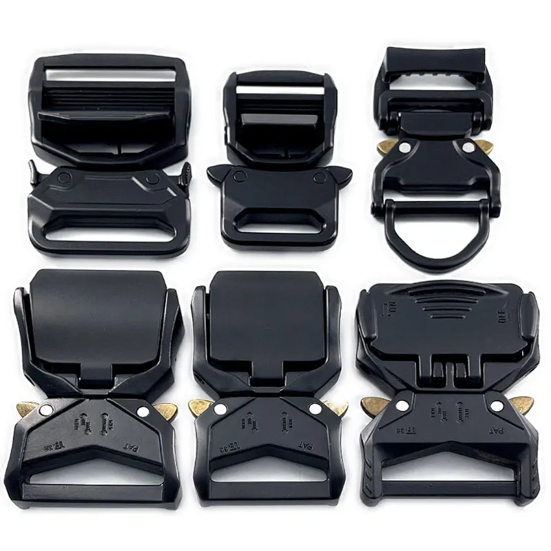 Wholesale OEM Matte Black Color 2 inch Metal Custom 38mm Belt Tactical Cobra Buckle With D Ring