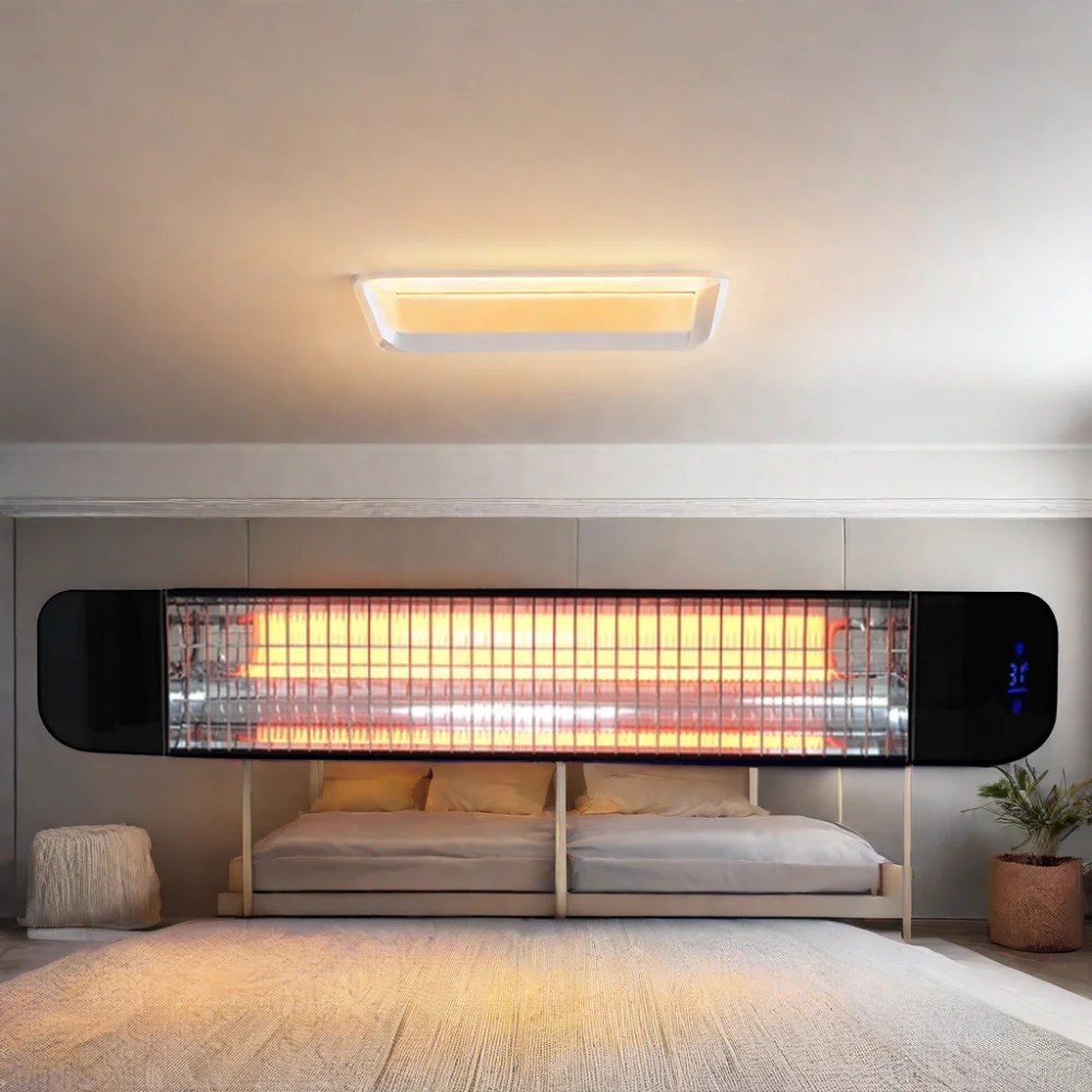 Remote Control Carbon Fiber Infrared Radiant Heater Wall Mounted Ceiling Installation for Bathroom Living Room Bedroom Garden