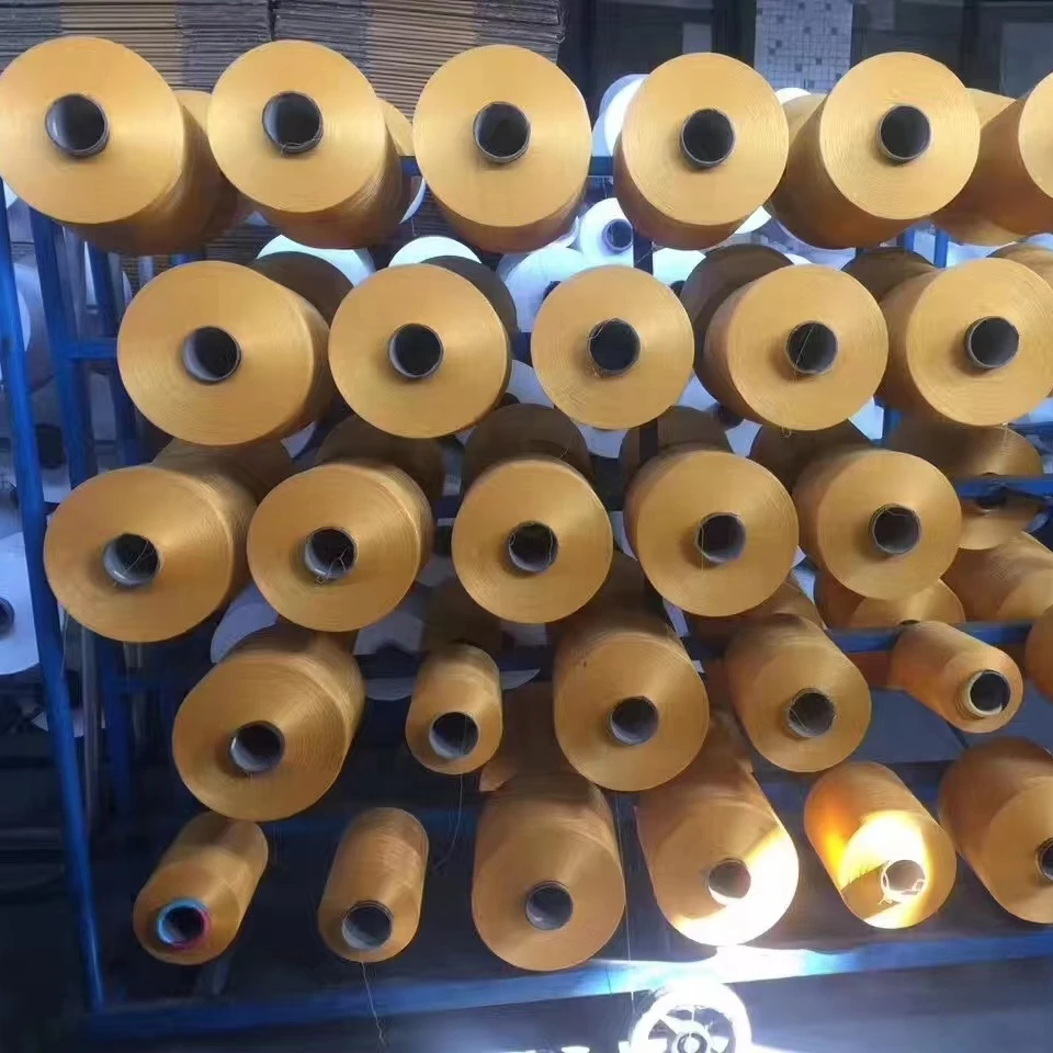 50D to 600D yellow low elasticity winding wire Recycled  DTY  yarn