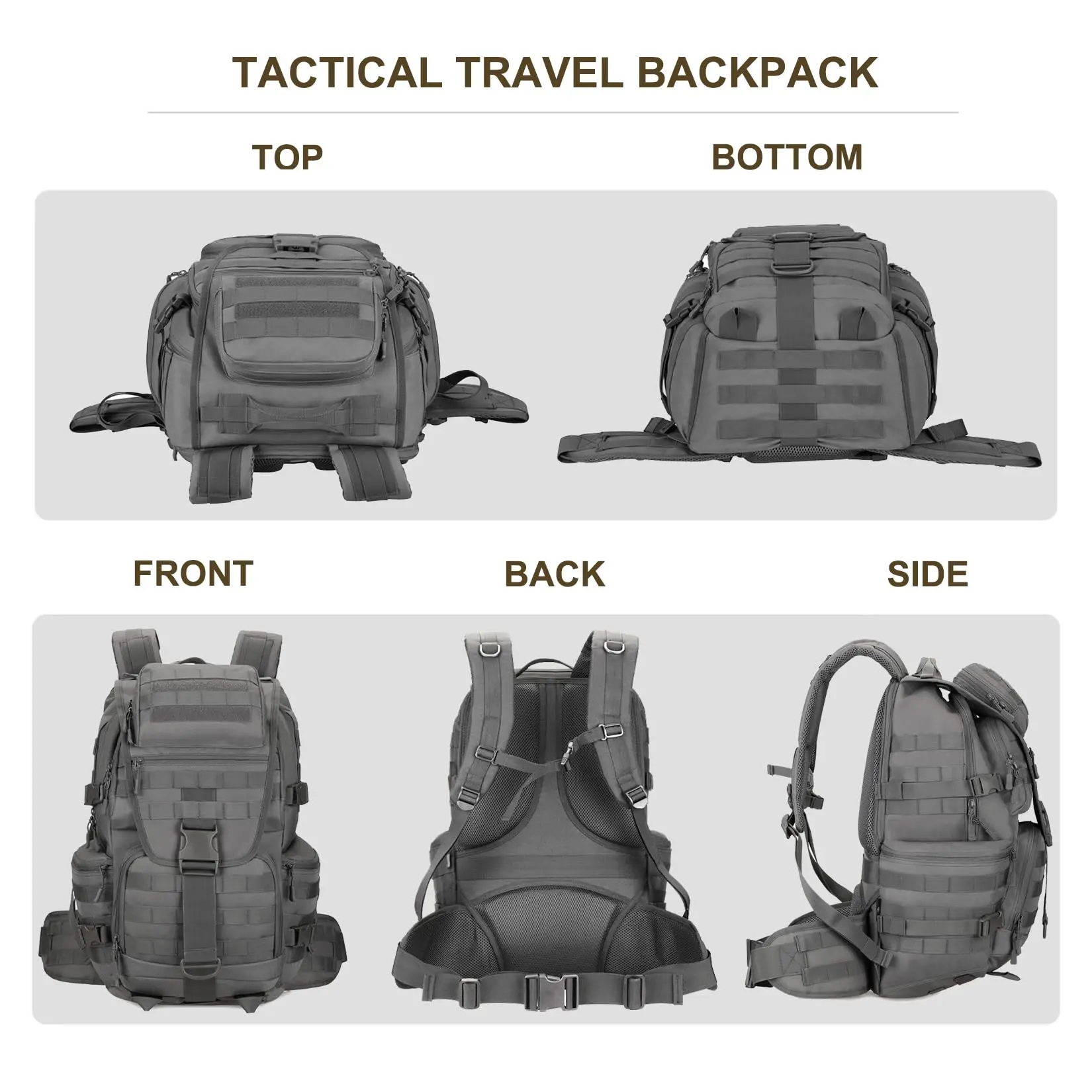 Large Capacity Tactical Backpack Laptop Back Bag Waterproof Durable Breathable Hunting Assault Backpack