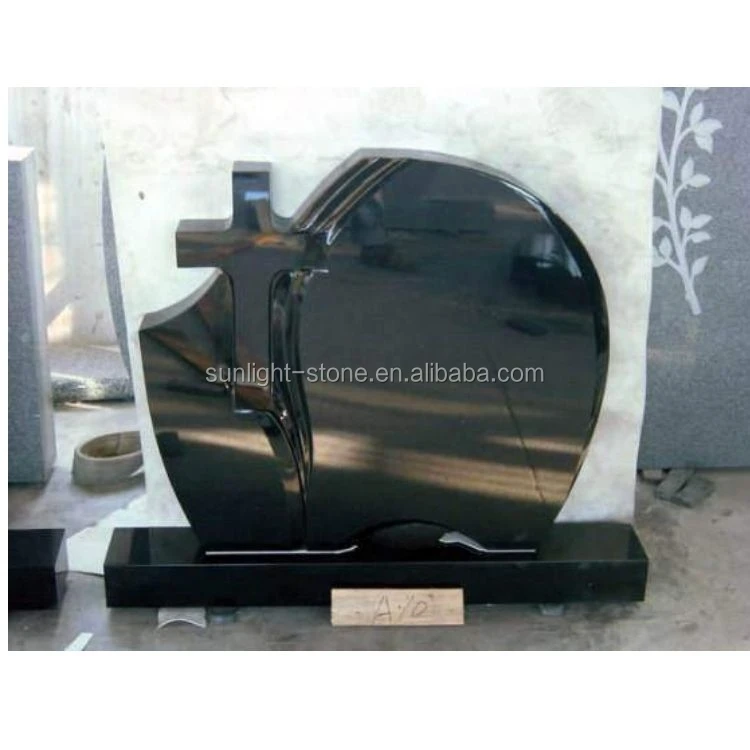 European Hot Sell Luxury Black Granite Angel Style Tombstone Products Factory Directly With Cheap Price