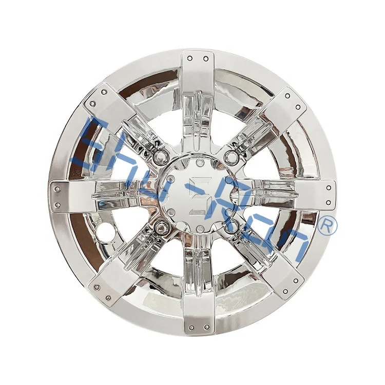 8 Inch SS Chrome silver Sport Golf Cart Wheel Cover Set of 4 Golf Cart Hubcaps EZGO, Club Car, YMH