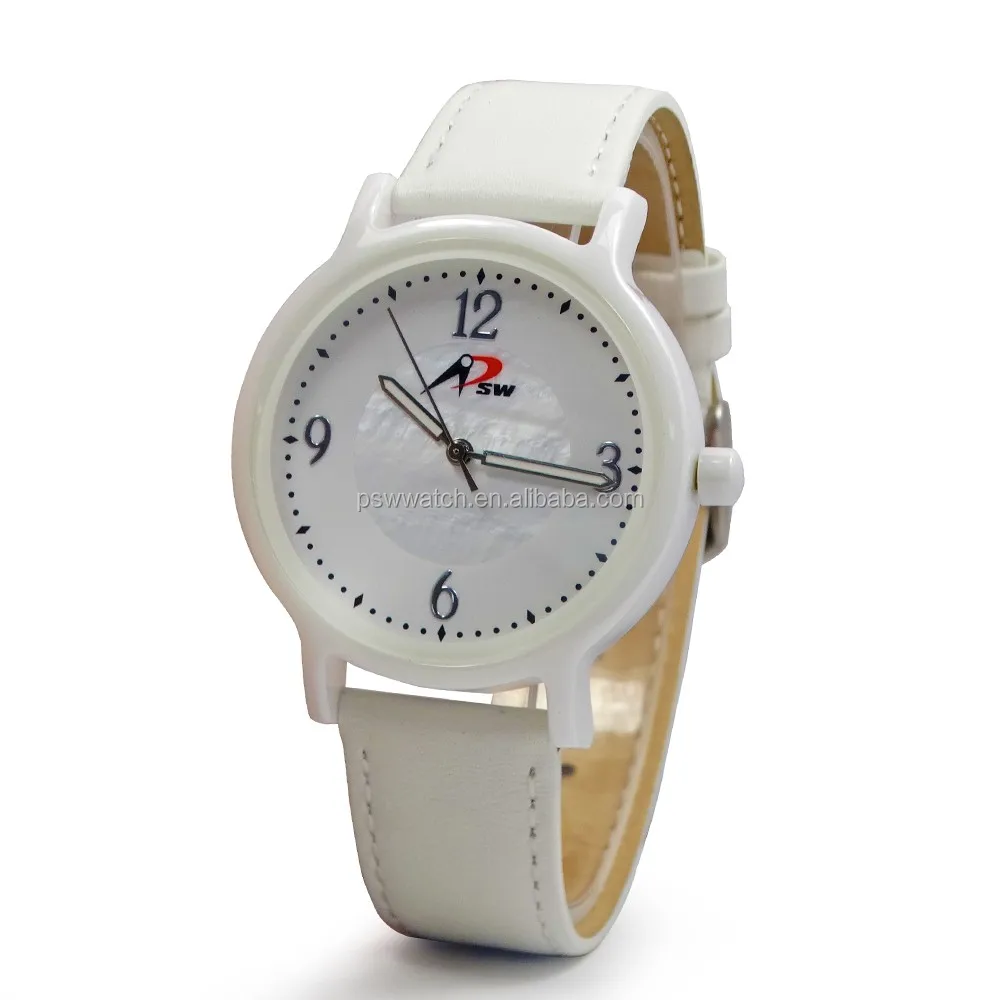 Luxury design white ceramic material lady wrist watches fantastic waterproof women wristwatch