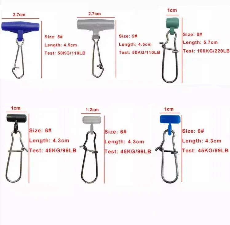 Plastic Head Swivel With Nice Hooked Snap Fishing Sinker Slide Swivels