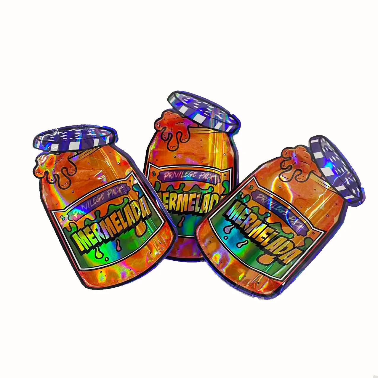 Customized Wholesale Die Cut  7G Plastic Special Shaped  Smell Proof  Aluminum  Foil Candy Packaging Edible Mylar Cali Bags