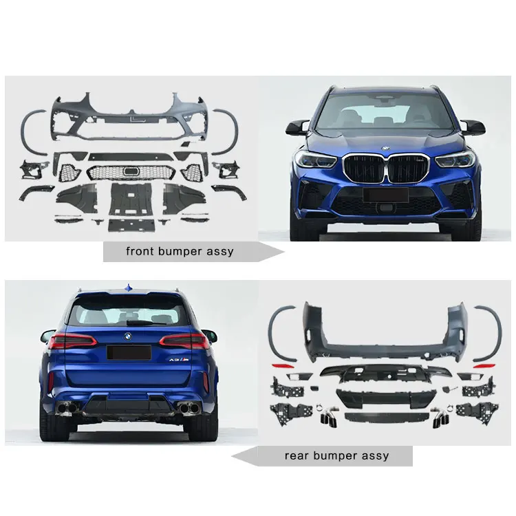 High quality F95 X5M Bodykit for bmw X5 G05 Upgrade to X5M Car Bumper Side Skirts Roof Spoiler Over Fenders