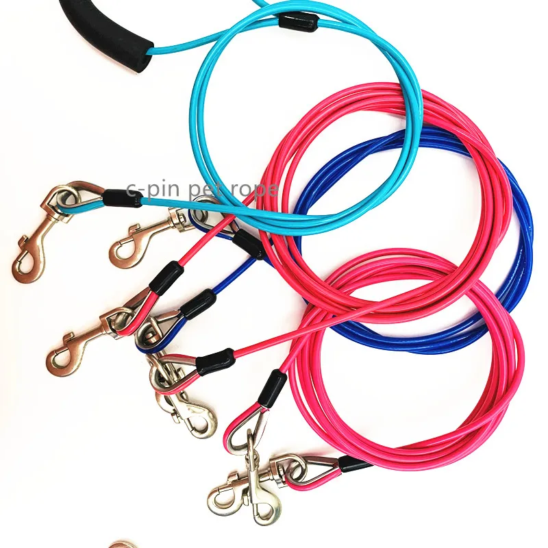 Hot sell PCV coating galvanized wire rope pet harness custom luxury adjustable pet leash lead leash dog