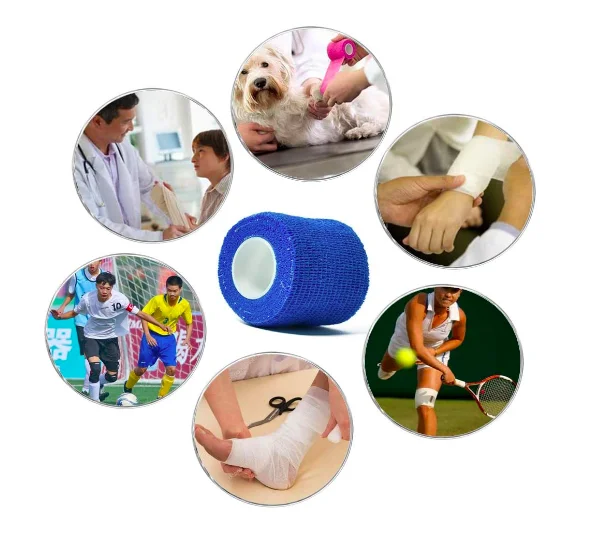 High Quality 2023 Latest medical concumables elastic fiber knuckle sensi wrap self-adhesive cohesive bandage
