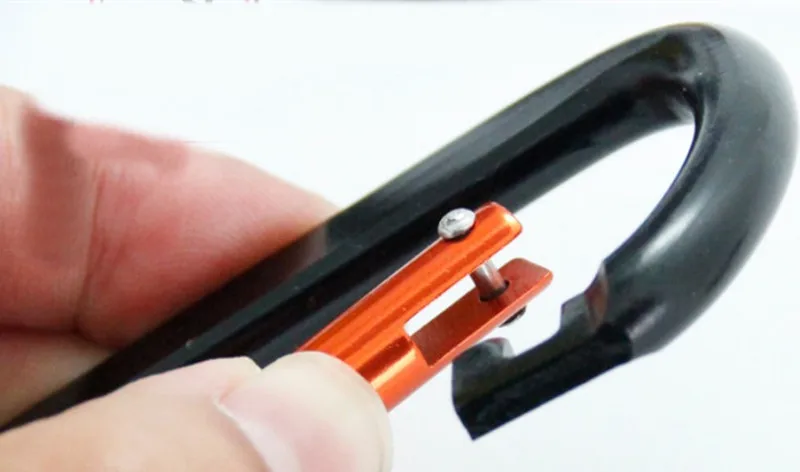 HXY 60*30*5.2MM D Shape Flat Side Silver Gate Cheap Aluminum Carabiner Snap Hook Keychain For Camping, Holding, Promotion