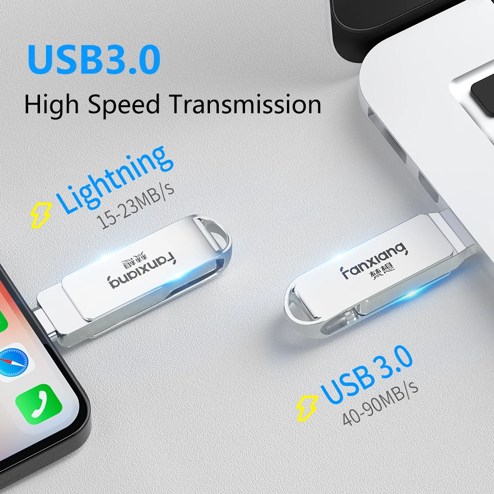 MFI Certified USB Pendrive Storage Memory Stick Flash Drive U Disk OTG USB Flash Drive