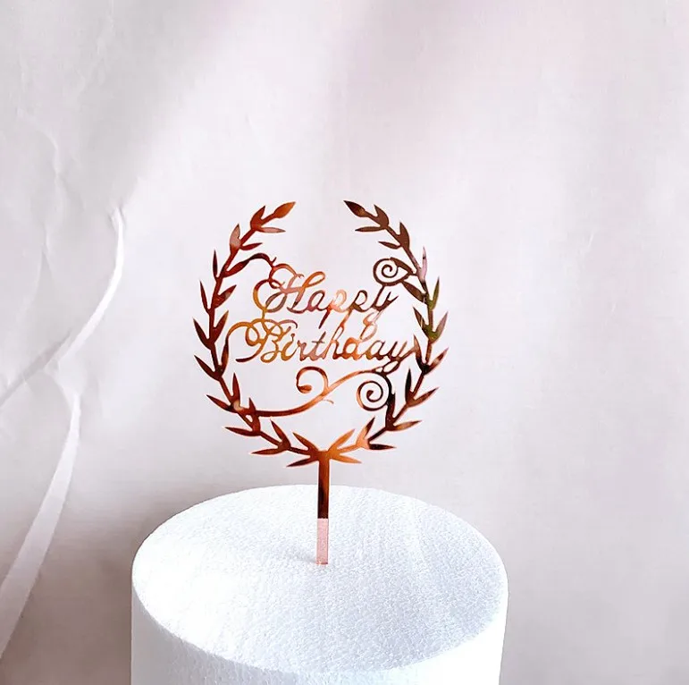 Топпер для торта, украшения тортов, золотые акриловые топперы для торта на день рождения