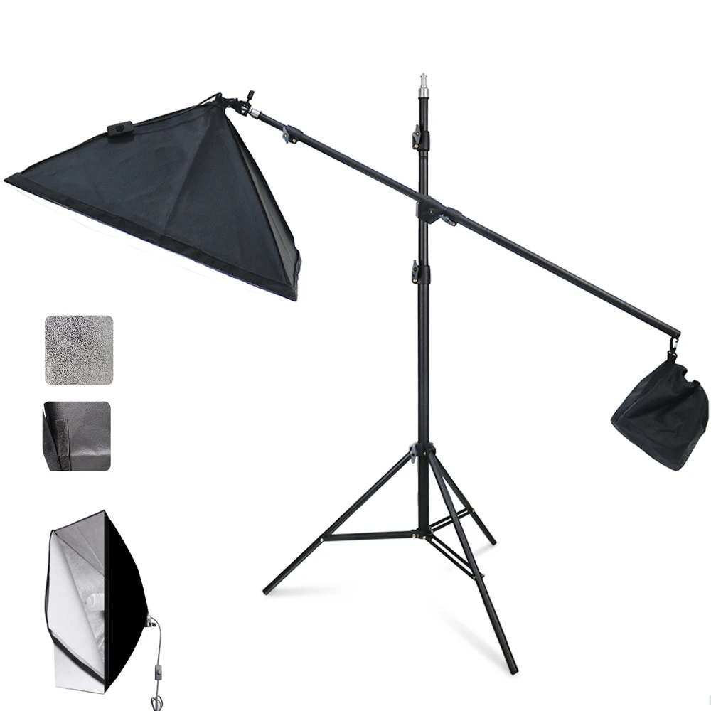 2.4 m  Photo Studio Overhead Boom Arm Top Light Stand with Grip Head for Softbox Light