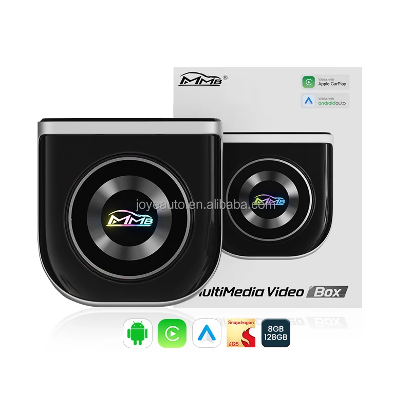 Android 13 Auto Wireless HD Car Play Adapter Ai Box Led Lighting Portable Carplay Ai Box For Benz Infiniti GM Bmw F10 Audi A4 B8