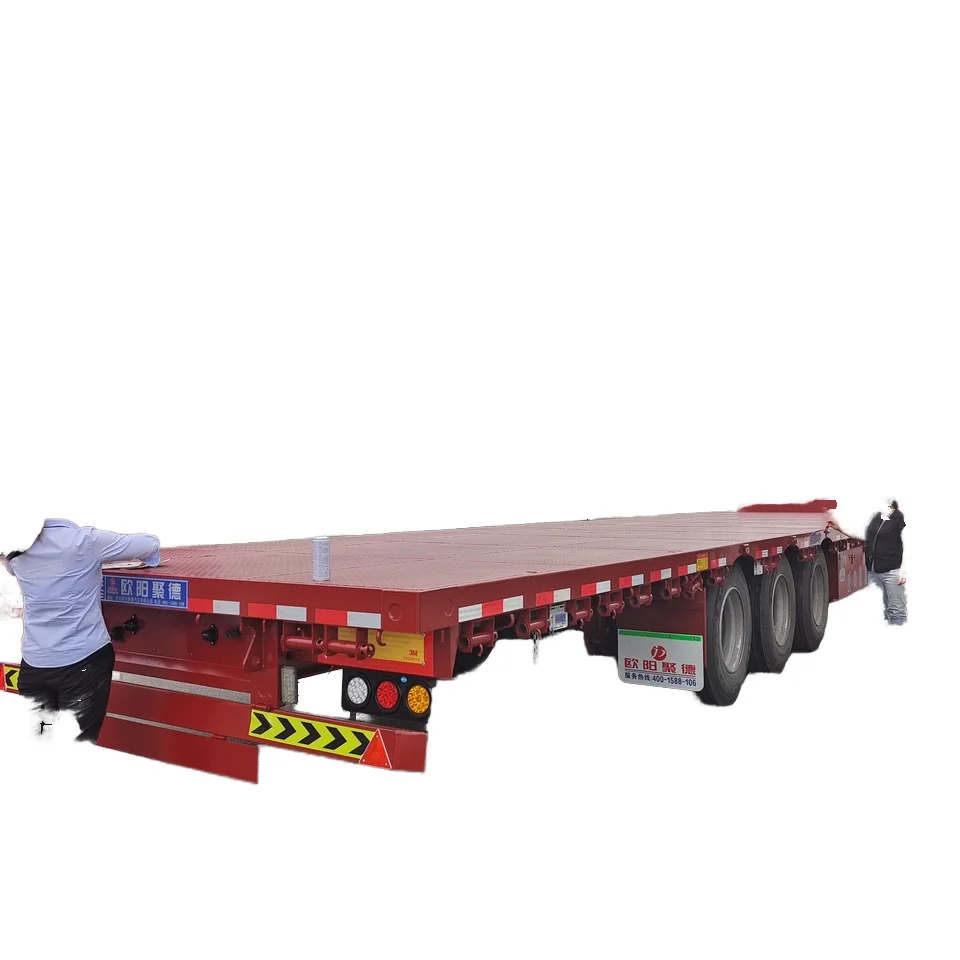 OYJD Truck Fuel-Efficient 1/64 flatbed High strength steel 30/40/50ft trailer tent low flatbed semi trailer