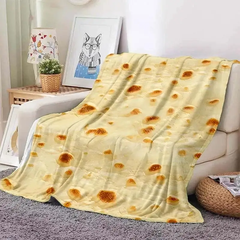 Donut Mexican Tortilla Printed Flannel Blanket for Couch