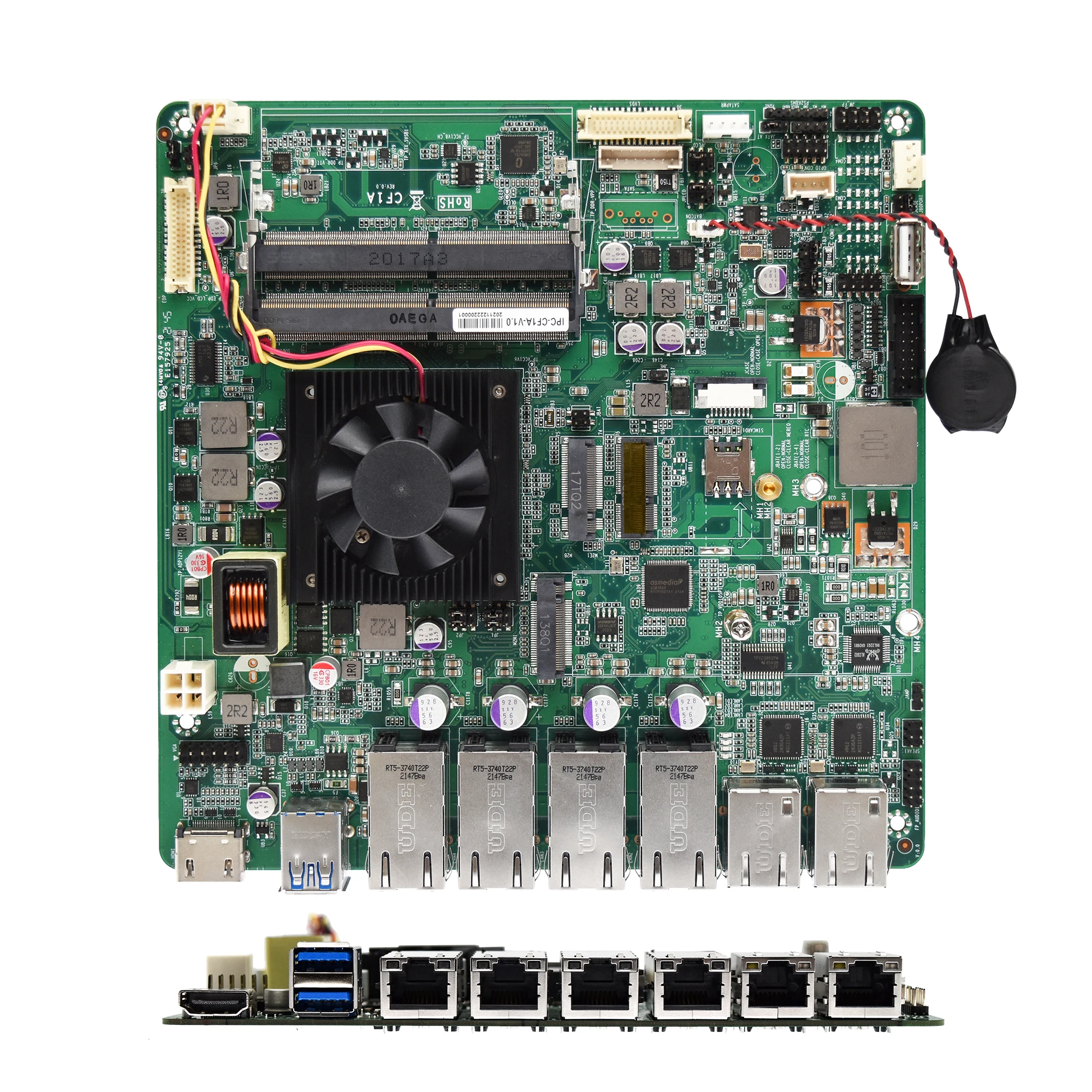 Fodenn Intel Celeron 6305 Industrial I7-1185G7E PoE Motherboard Motion Control MINI ITX 6 Lan Port Industrial Motherboard