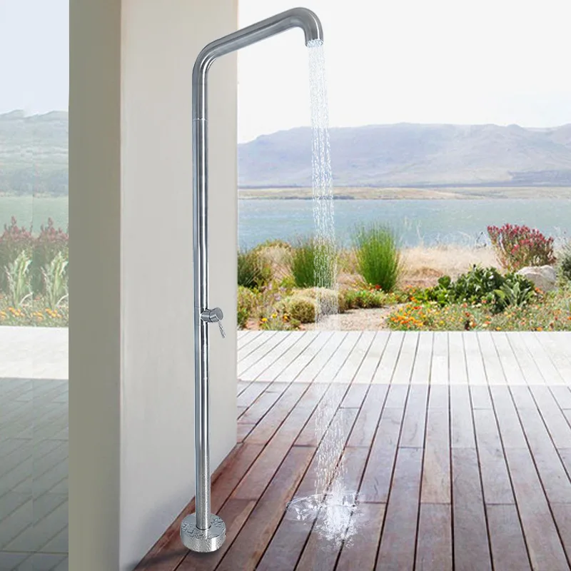 Outdoor Rustproof Inox 304 Freestanding Garden Shower System Panel Swimming Pools Stainless Steel Showers Column