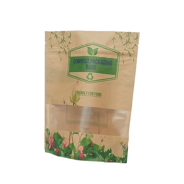 100% Eco-friendly Material Certified PLA Compostable Paper Bag