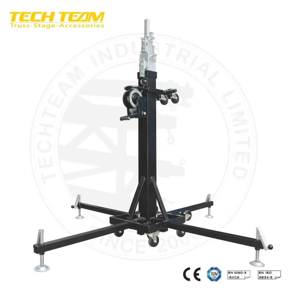 Aluminum Stage Legs Height Adjustable 6.5 Meter Truss Crane Light Line Array Tower 200kg Load