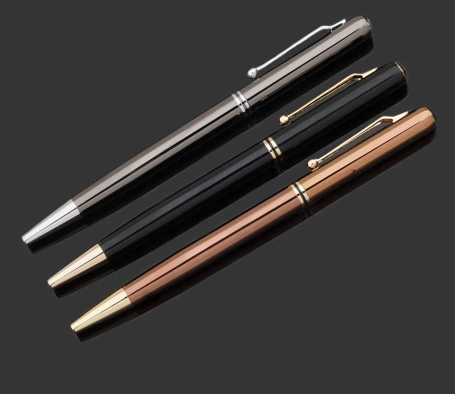 Metal Ballpoint Pen 0.5 mm Silver Custom Logo Twist Action Wholesale