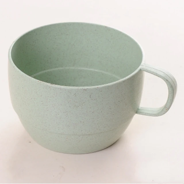 Hot Sale Wheat Straw Water Milk Cup With Handle Healthy Eco-friendly And Safe Drinkware Water Round Mug Cup