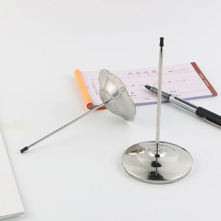 Restaurant Hotel Accessories Round Base Paper Memo Holder Bill Spike Stainless Steel Check Receipt Holder With Plastic Head