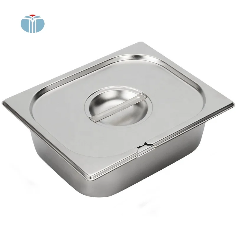 Food Grade Stainless Steel GN Pan Lid for Hotel & Restaurant Use Easy Cleaning Square Shape Catering Storage 1/6 GN Pan Table