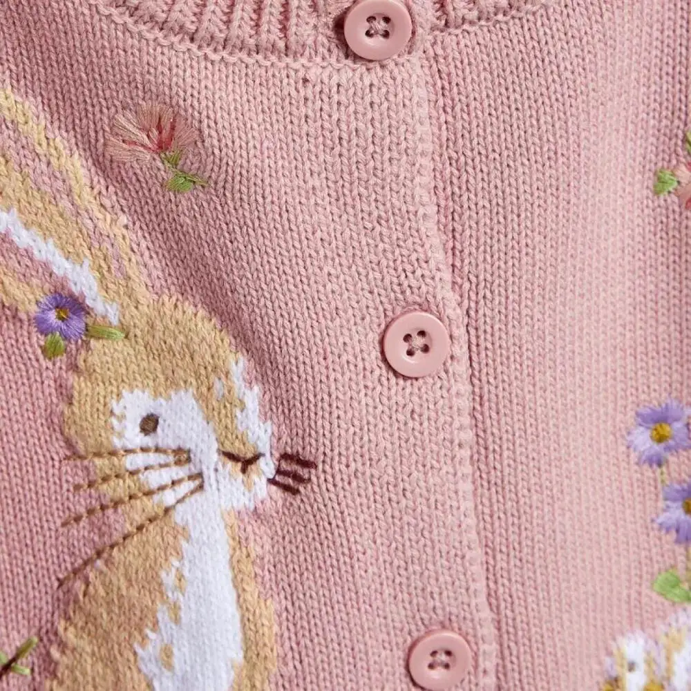
Ivy90025A European animal design winter cardigan embroidery knitted Christmas girls kids sweaters 