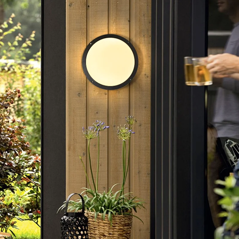 LED Outdoor Ceiling Light Waterproof Sun Table Lamp Modern Simple Outdoor Courtyard Corridor Corridor Gate Circular Ceiling Lamp