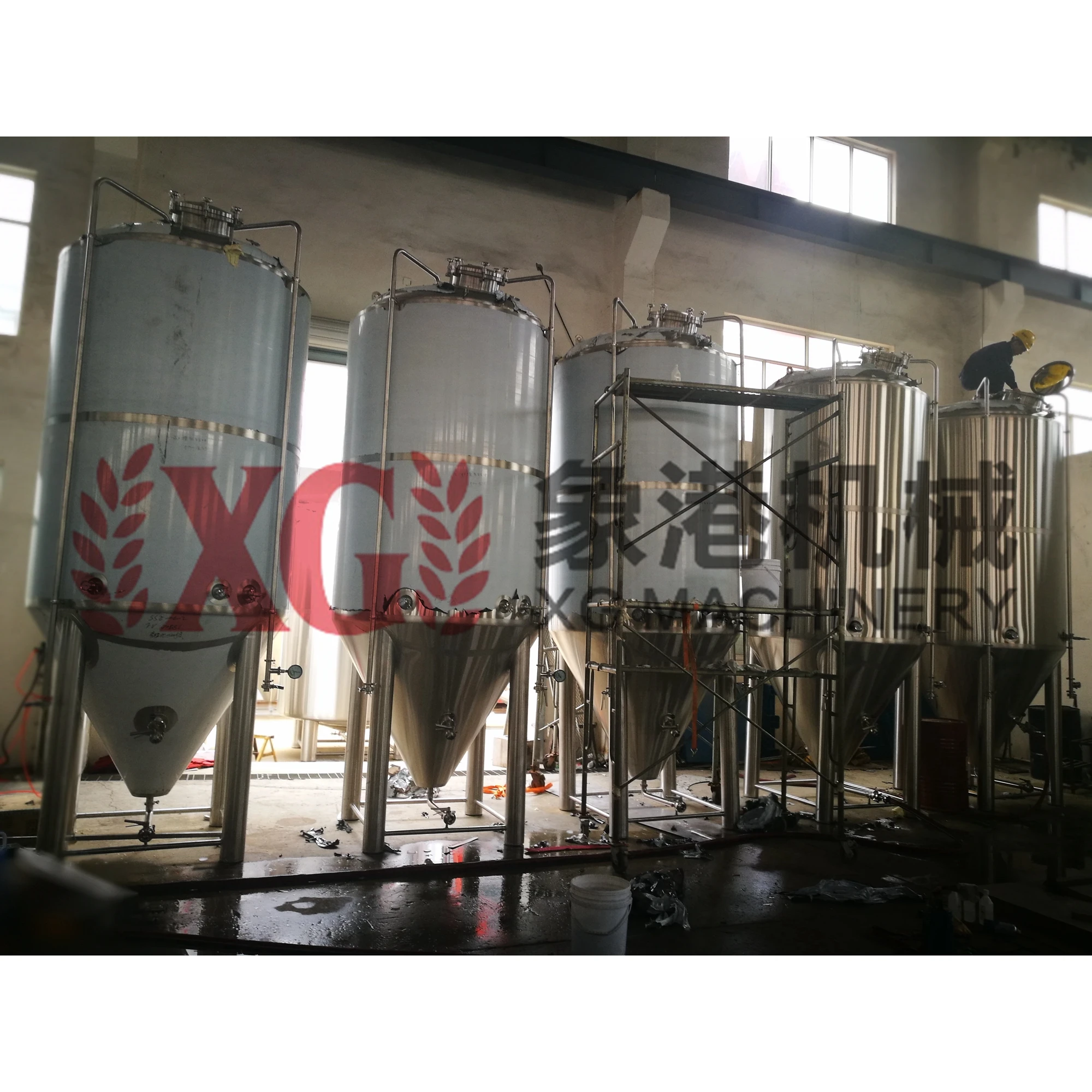 
6000L 60HL 50BBL Stainless steel double wall glycol jacketed top manway conical fermenter brewing supplies brewing fermenters 