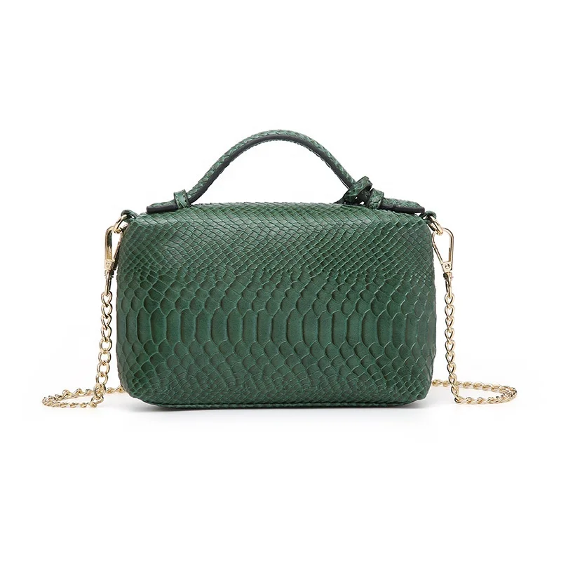 Fashion Designer Handbag Embossed lady chain Strap snake print leather clutch crocodile bag women