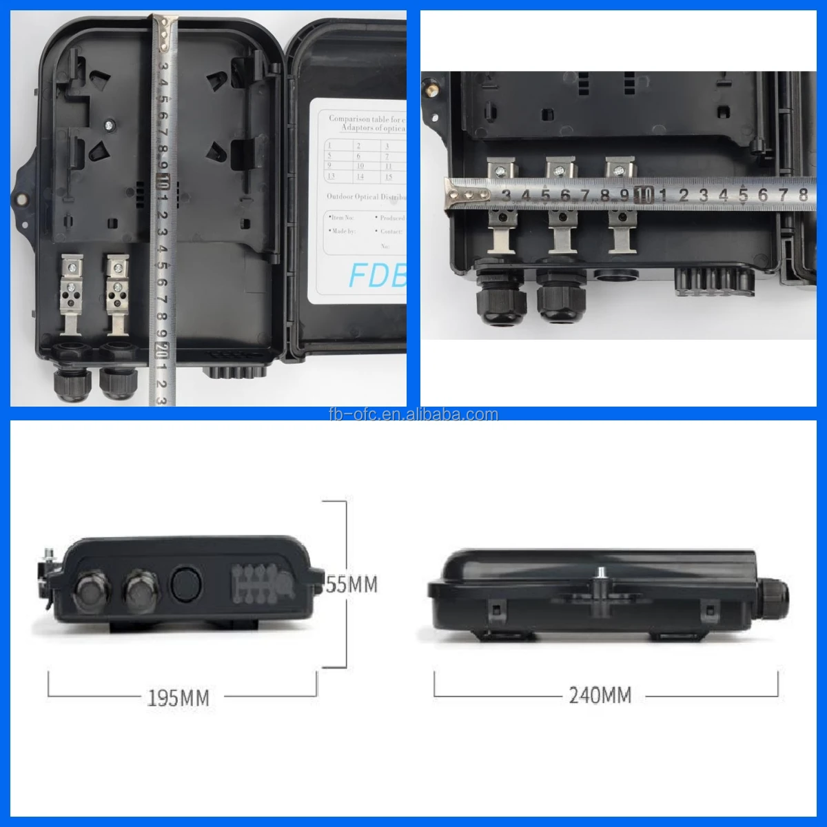 8-port Air Outdoor Optical Distribution Box (NAP) Wall Mount ODB Fiber Distribution Box 8 APC for Splicing 1:8 PLC Pigtails