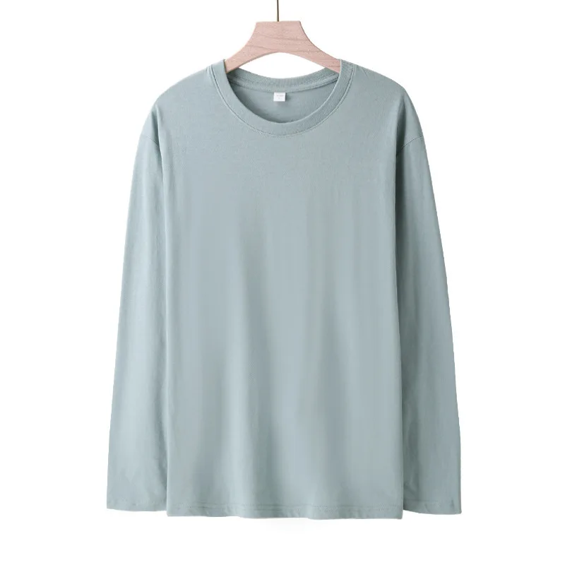 high quality long sleeve plain blank CVC cotton men t shirt
