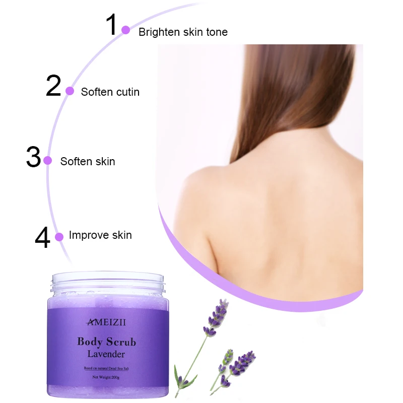 Amazon Top Seller Lavender Organic Body Scrub Exfoliants Vegan Organic Exfoliating Whitening Body Scrubs For Women Body Care