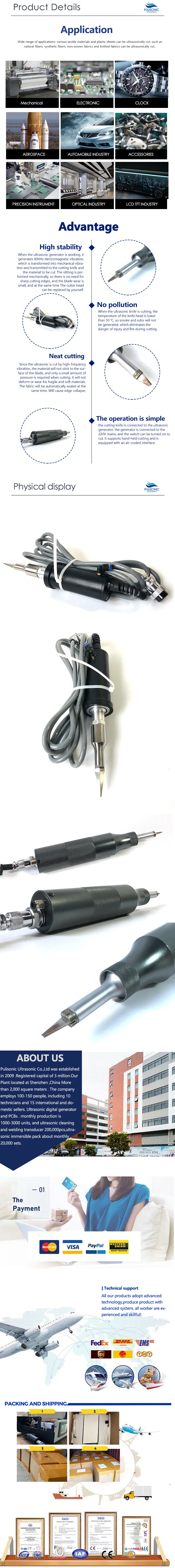 800W 30Khz/35Khz Titanium Alloy Horn Ultrasonic Knife Cutting Machines And Generator Control Box