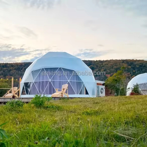 Waterproof PVC Heated Eco Hotel Decoration Prefab Transparent Geodesic round Dome Glamping tent House  fashion  environmental