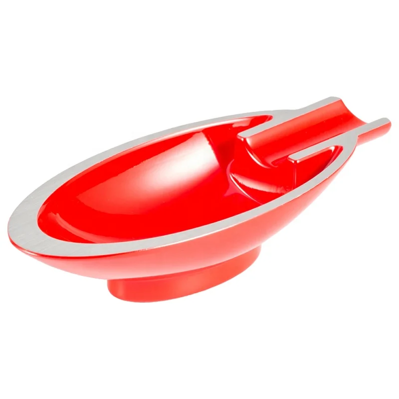 JF-087 JIFENG hot sales promotion cigar gift customized logo oval shape aluminium metal small single cigar ashtray