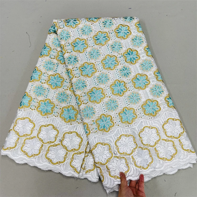 Yipin Latest Swiss Lace Fabric Switzerland Brode 100% Cotton Tissus Swiss Voile Lace